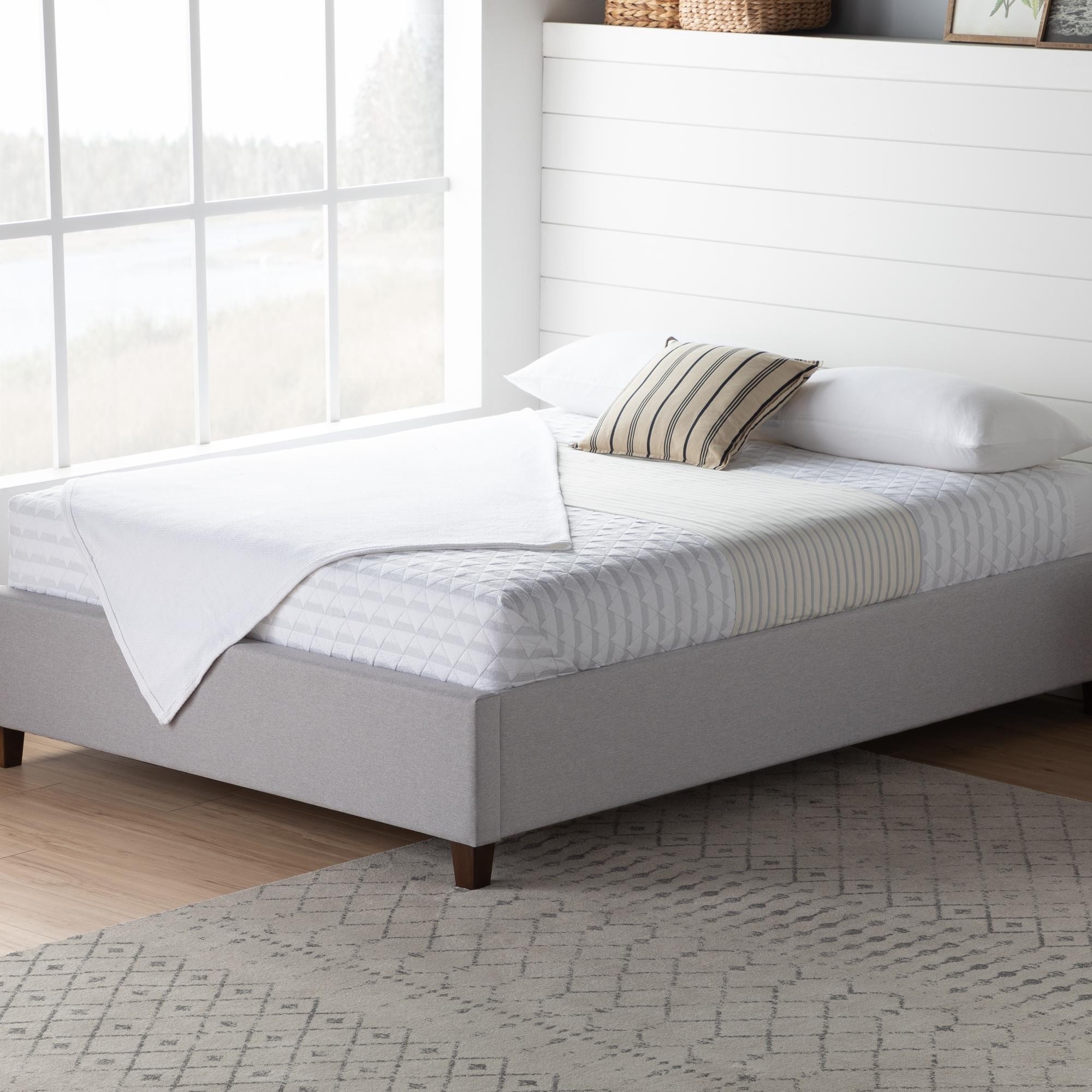 Brookside ava upholstered platform on sale bed with slats